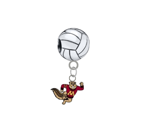 Minnesota Gophers Mascot Volleyball Universal European Bracelet Charm