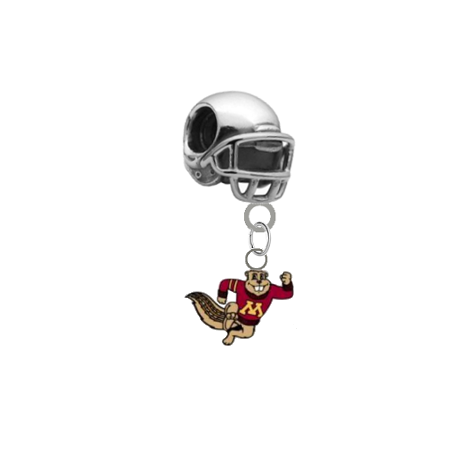 Minnesota Gophers Mascot Football Helmet Universal European Bracelet Charm