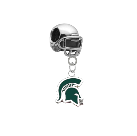 Michigan State Spartans Mascot Football Helmet Universal European Bracelet Charm