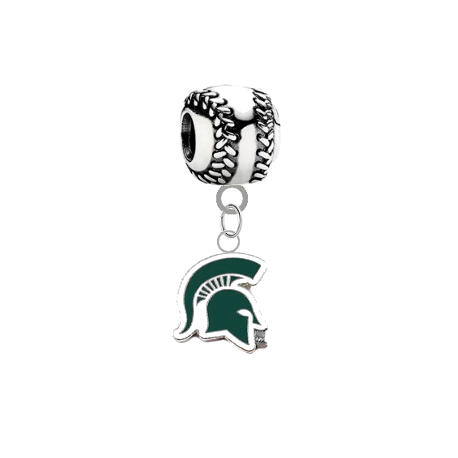 Michigan State Spartans Mascot Baseball Universal European Bracelet Charm