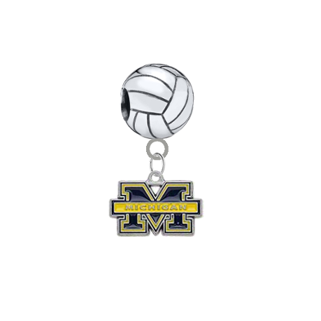 Michigan Wolverines Volleyball Universal European Bracelet Charm