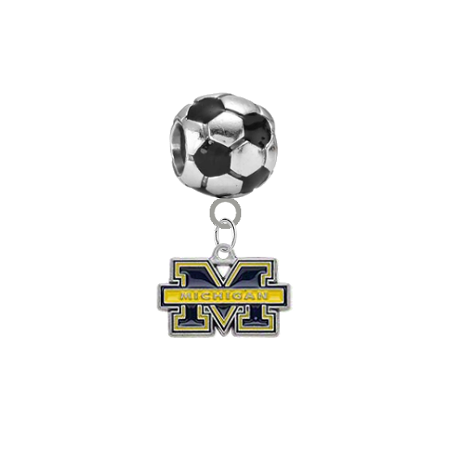 Michigan Wolverines Soccer Universal European Bracelet Charm