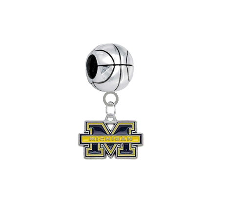 Michigan Wolverines Basketball Universal European Bracelet Charm