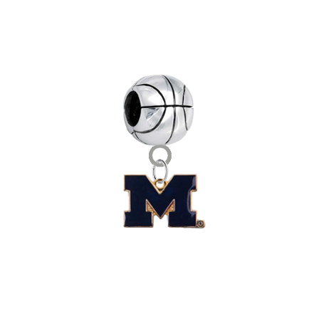 Michigan Wolverines Style 2 Basketball Universal European Bracelet Charm