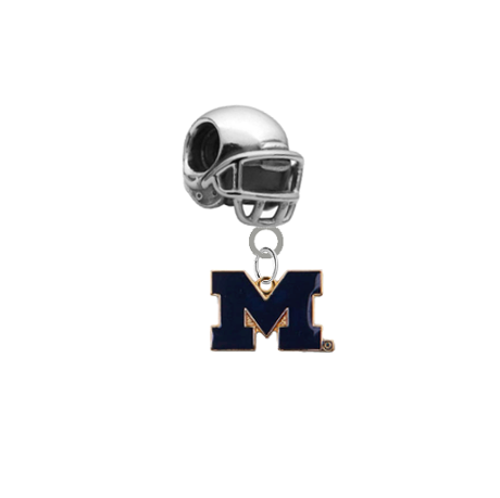 Michigan Wolverines Style 2 Football Helmet Universal European Bracelet Charm