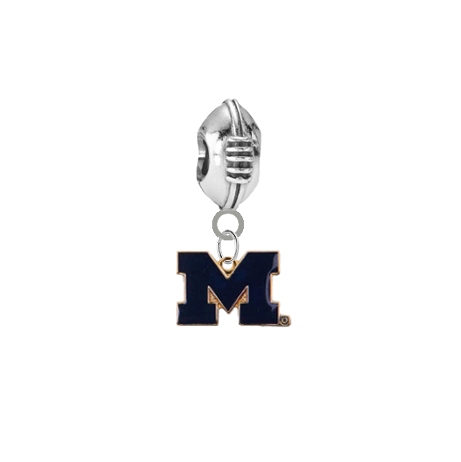Michigan Wolverines Style 2 Football Universal European Bracelet Charm