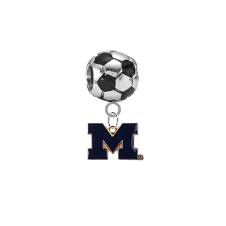 Michigan Wolverines Style 2 Soccer Universal European Bracelet Charm