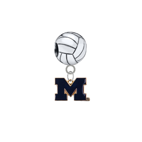 Michigan Wolverines Style 2 Volleyball Universal European Bracelet Charm