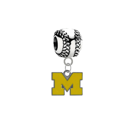 Michigan Wolverines Style 3 Baseball Universal European Bracelet Charm