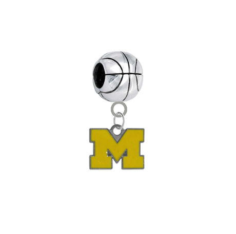 Michigan Wolverines Style 3 Basketball Universal European Bracelet Charm