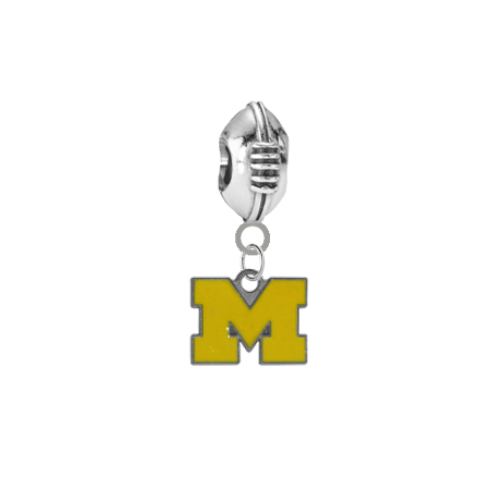Michigan Wolverines Style 3 Football Universal European Bracelet Charm