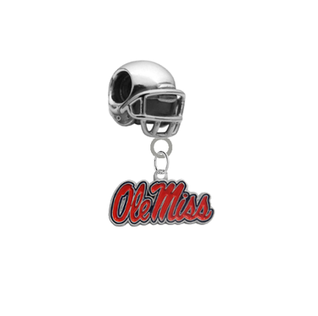 Ole Miss Mississippi Rebels Football Helmet Universal European Bracelet Charm