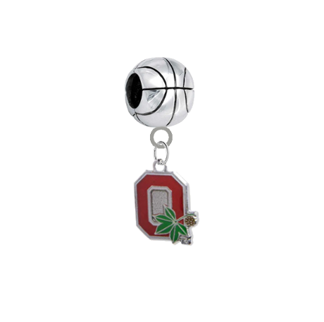 Ohio State Buckeyes Style 2 Basketball Universal European Bracelet Charm