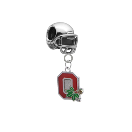 Ohio State Buckeyes Style 2 Football Helmet Universal European Bracelet Charm