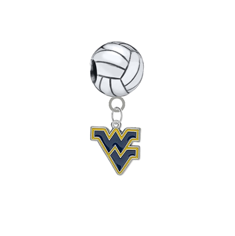 West Virginia Mountaineers Volleyball Universal European Bracelet Charm