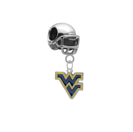 West Virginia Mountaineers Football Helmet Universal European Bracelet Charm