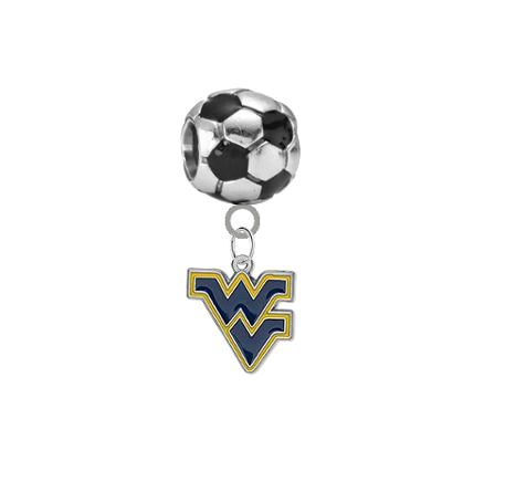 West Virginia Mountaineers Soccer Universal European Bracelet Charm