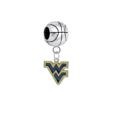 West Virginia Mountaineers Basketball Universal European Bracelet Charm