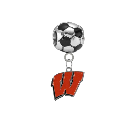 Wisconsin Badgers Soccer Universal European Bracelet Charm