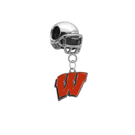 Wisconsin Badgers Football Helmet Universal European Bracelet Charm