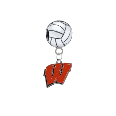 Wisconsin Badgers Volleyball Universal European Bracelet Charm