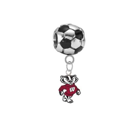 Wisconsin Badgers Mascot Soccer Universal European Bracelet Charm