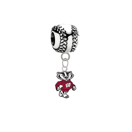 Wisconsin Badgers Mascot Softball Universal European Bracelet Charm