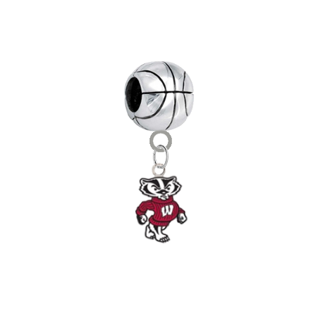 Wisconsin Badgers Mascot Basketball Universal European Bracelet Charm