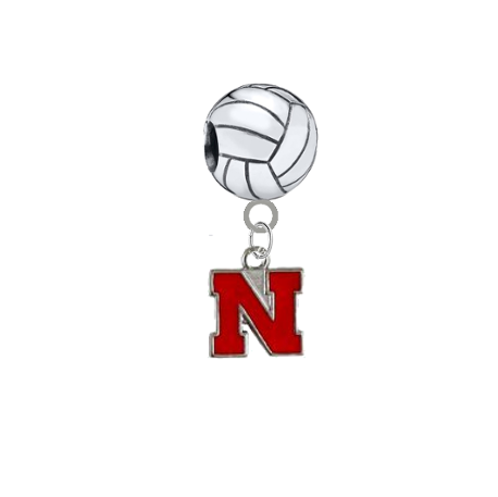 Nebraska Cornhuskers Volleyball Universal European Bracelet Charm