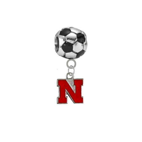Nebraska Cornhuskers Soccer Universal European Bracelet Charm