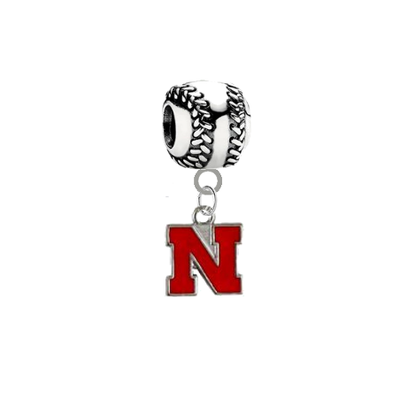 Nebraska Cornhuskers Softball Universal European Bracelet Charm