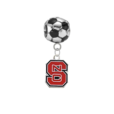 North Carolina State Wolfpack Soccer Universal European Bracelet Charm