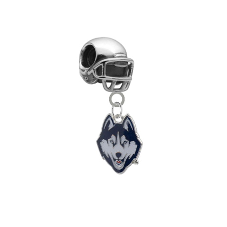 UConn Connecticut Huskies Football Helmet Universal European Bracelet Charm