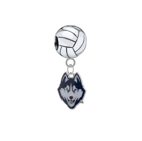 UConn Connecticut Huskies Volleyball Universal European Bracelet Charm