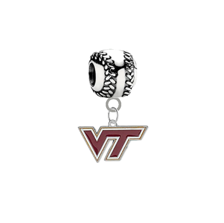 Virginia Tech Hokies Softball Universal European Bracelet Charm