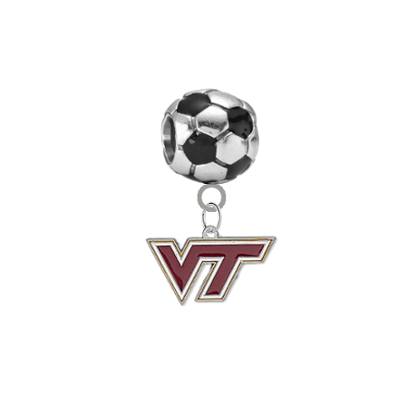 Virginia Tech Hokies Soccer Universal European Bracelet Charm