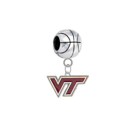 Virginia Tech Hokies Basketball Universal European Bracelet Charm