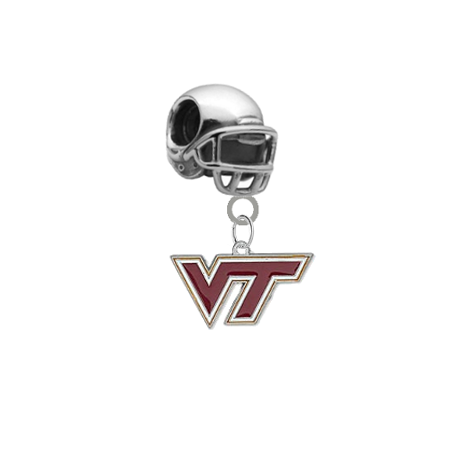 Virginia Tech Hokies Football Helmet Universal European Bracelet Charm