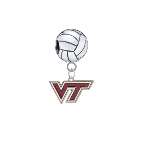 Virginia Tech Hokies Volleyball Universal European Bracelet Charm