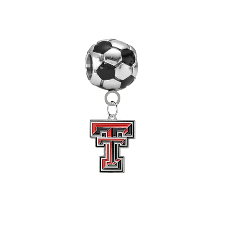 Texas Tech Red Raiders Soccer Universal European Bracelet Charm