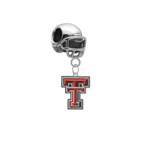 Texas Tech Red Raiders Football Helmet Universal European Bracelet Charm