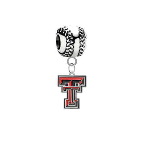 Texas Tech Red Raiders Baseball Universal European Bracelet Charm
