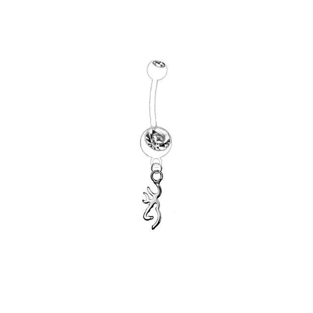 Browning Buckmark White Titanium Anodized Belly Button Ring SportsJewelryProShop