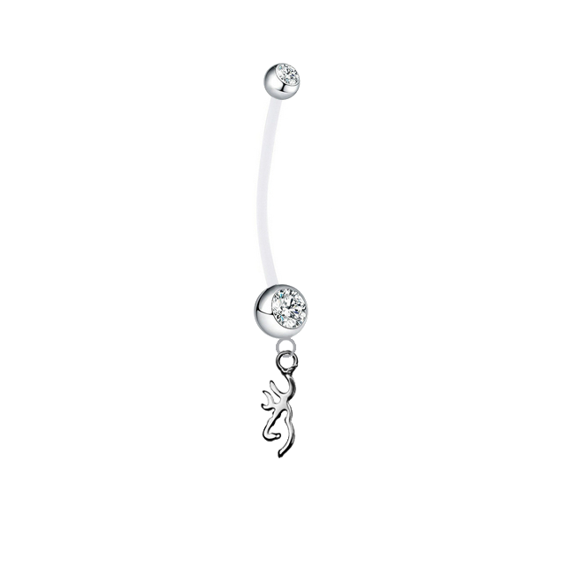 Browning Buckmark Clear Pregnancy Maternity Belly Button Navel Ring