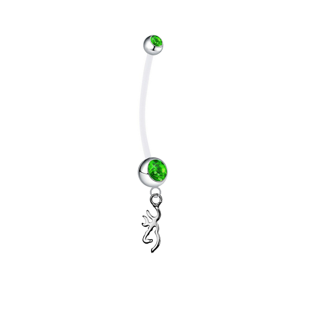 Browning Buckmark Green Pregnancy Maternity Belly Button Navel Ring