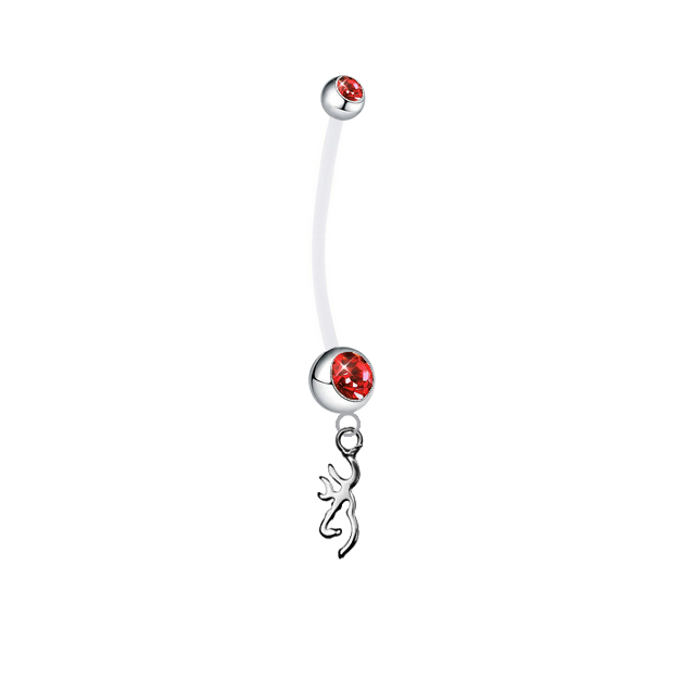 Browning Buckmark Red Pregnancy Maternity Belly Button Navel Ring