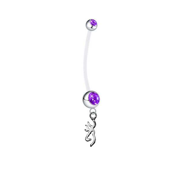 Browning Buckmark Purple Pregnancy Maternity Belly Button Navel Ring