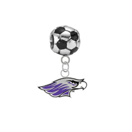 Wisconsin Whitewater Warhawks Soccer Universal European Bracelet Charm