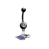 Wisconsin Whitewater Warhawks BLACK College Belly Button Navel Ring