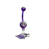 Wisconsin Whitewater Warhawks PURPLE College Belly Button Navel Ring